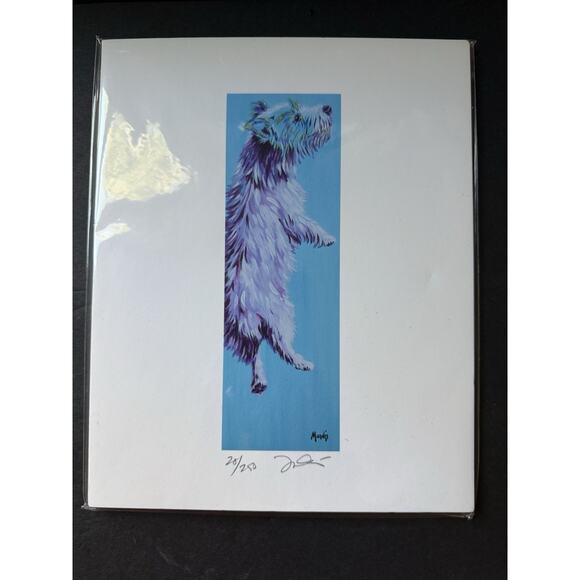 Yorkie Artisan Print 8x 10 Numbered Signed Art Print 20/250 Colorful Whimsy - Picture 1 of 8